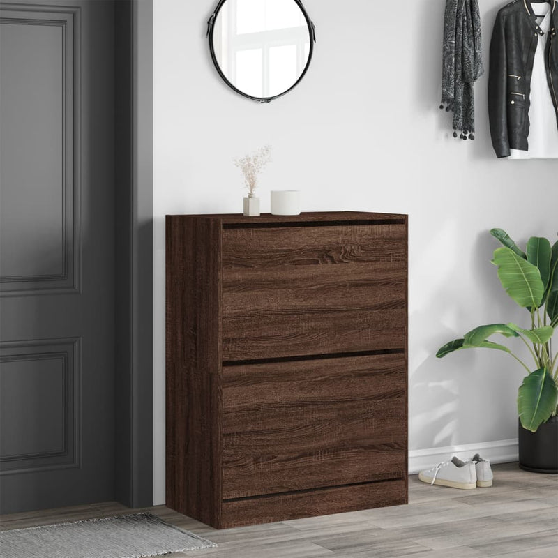 Load image into Gallery viewer, VidaXL Schoenenkast met 2 klaplades 80x42x108 cm bruin eikenkleur