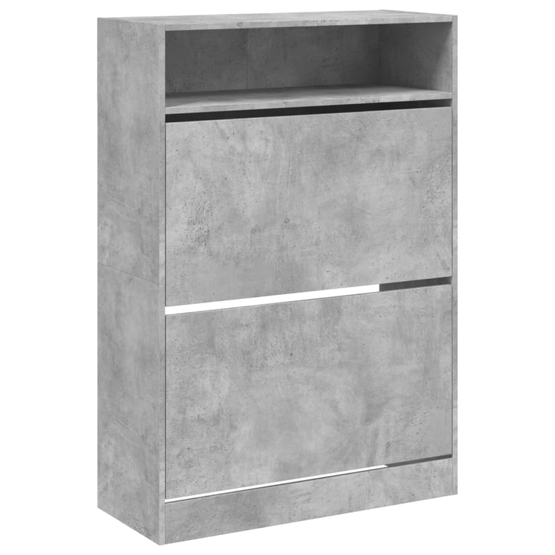 Load image into Gallery viewer, VidaXL Schoenenkast met 2 klaplades 80x34x116 cm betongrijs