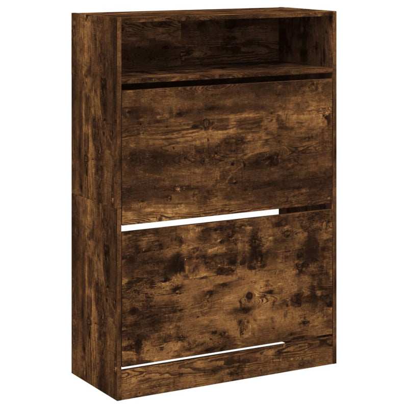 Load image into Gallery viewer, VidaXL Schoenenkast met 2 klaplades 80x34x116 cm gerookt eikenkleurig