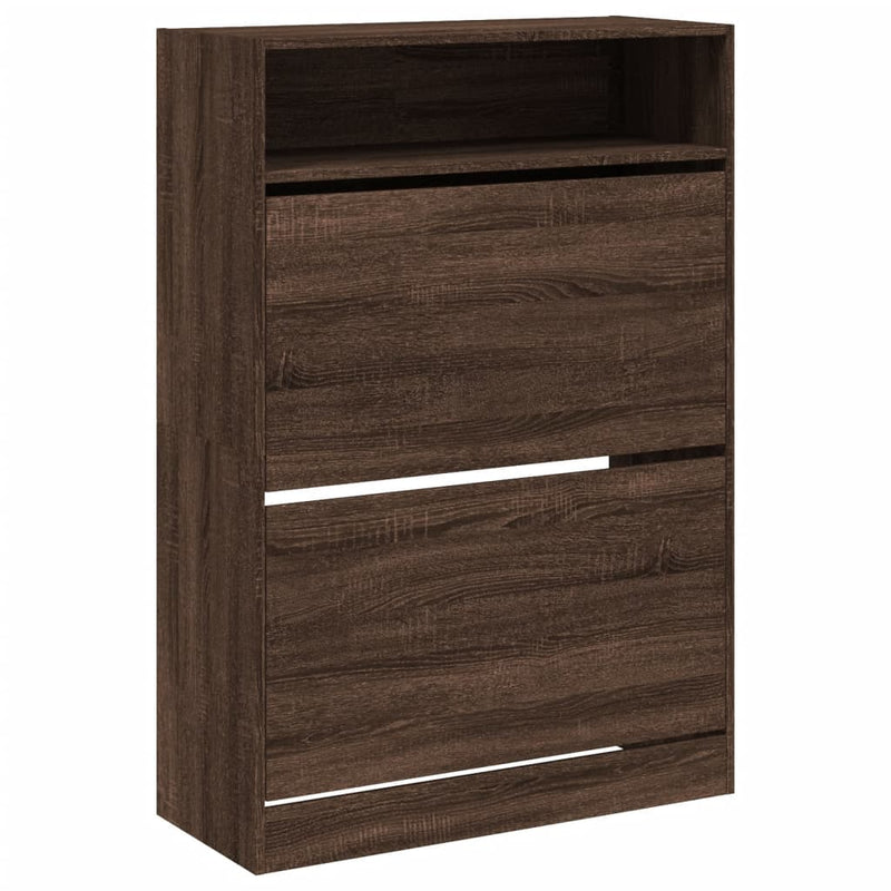 Load image into Gallery viewer, VidaXL Schoenenkast met 2 klaplades 80x34x116 cm bruin eikenkleur