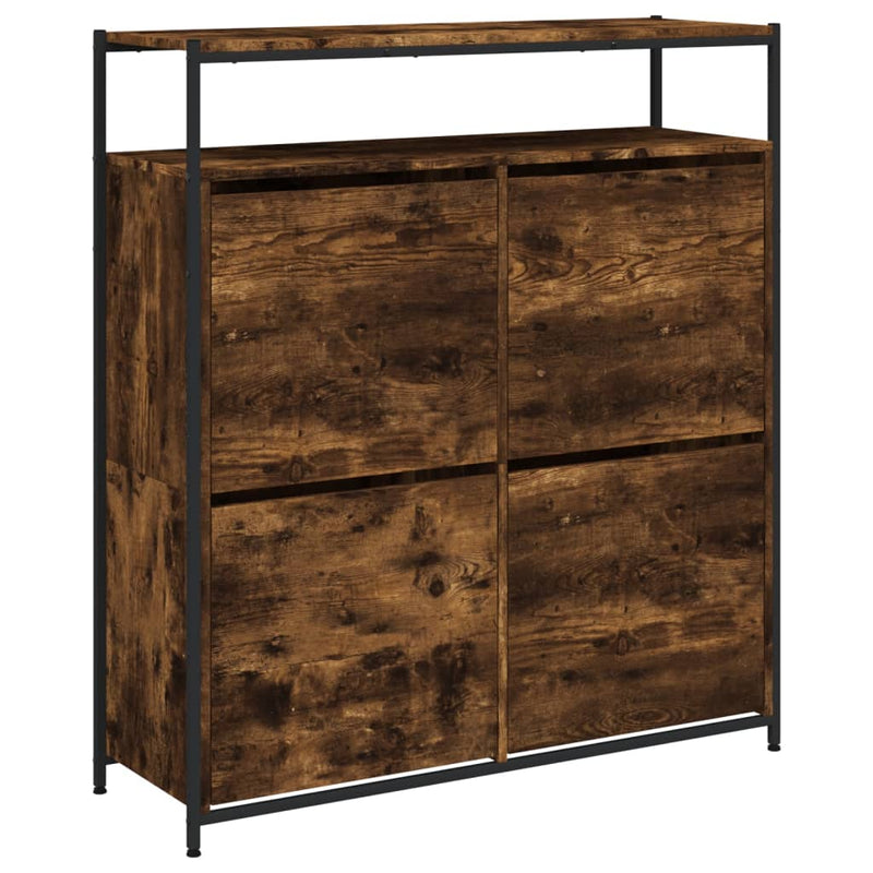 Load image into Gallery viewer, VidaXL Schoenenkast met 4 klaplades 100x34x112 cm gerookt eikenkleurig
