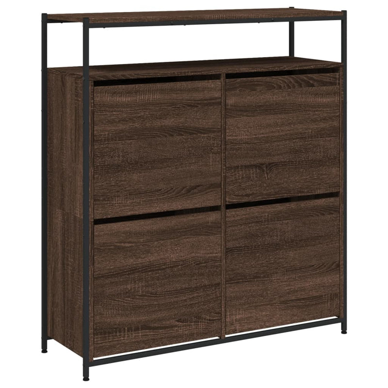 Load image into Gallery viewer, VidaXL Schoenenkast met 4 klaplades 100x34x112 cm bruin eikenkleur