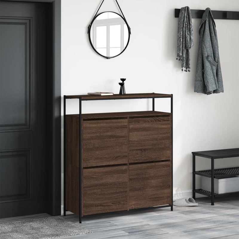 Load image into Gallery viewer, VidaXL Schoenenkast met 4 klaplades 100x34x112 cm bruin eikenkleur