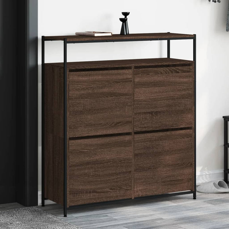 Load image into Gallery viewer, VidaXL Schoenenkast met 4 klaplades 100x34x112 cm bruin eikenkleur