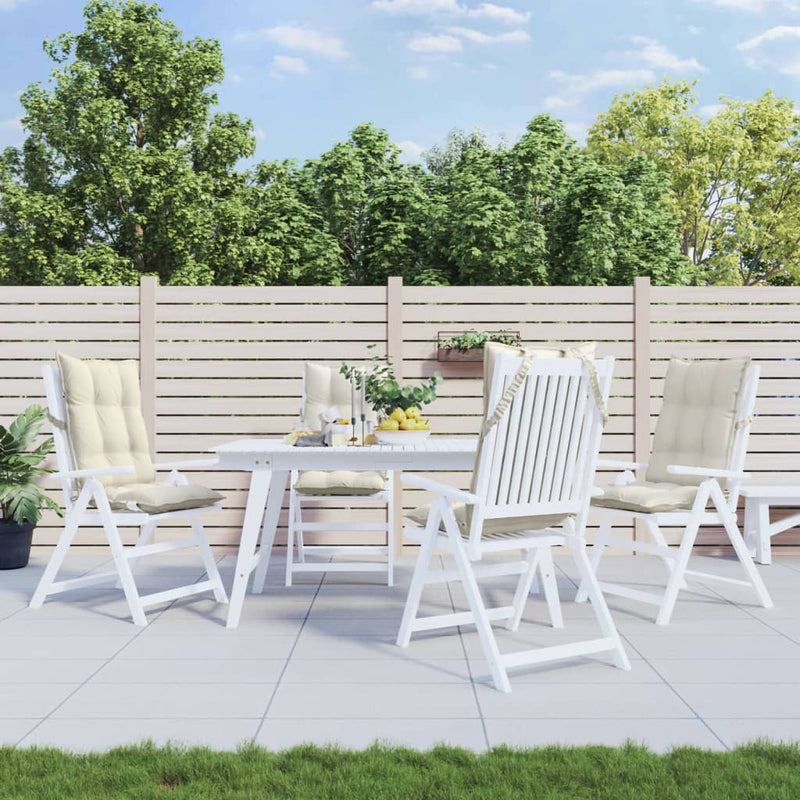 Load image into Gallery viewer, Vidaxl stoelkussens 4 st hoge rug oxford stof crèmekleurig