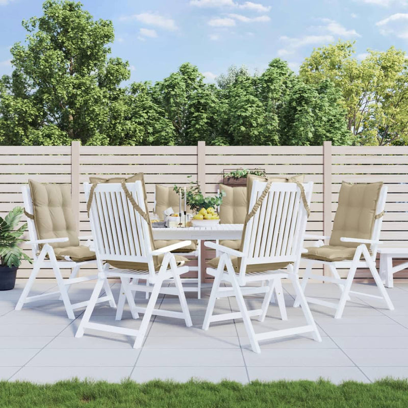 Load image into Gallery viewer, Vidaxl stoelkussens 6 st hoge rug oxford stof beige