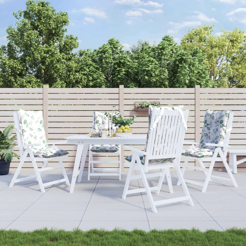 Load image into Gallery viewer, Vidaxl stoelkussens 4 st hoge rug bladpatroon oxford stof