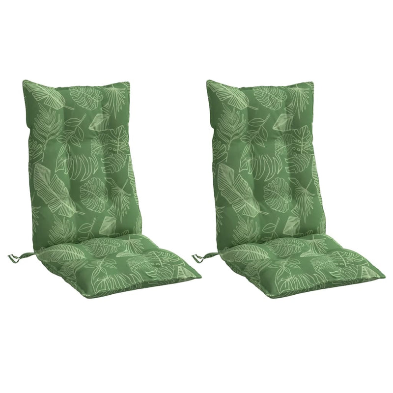 Load image into Gallery viewer, Vidaxl stoelkussens 2 st hoge rug bladpatroon oxford stof
