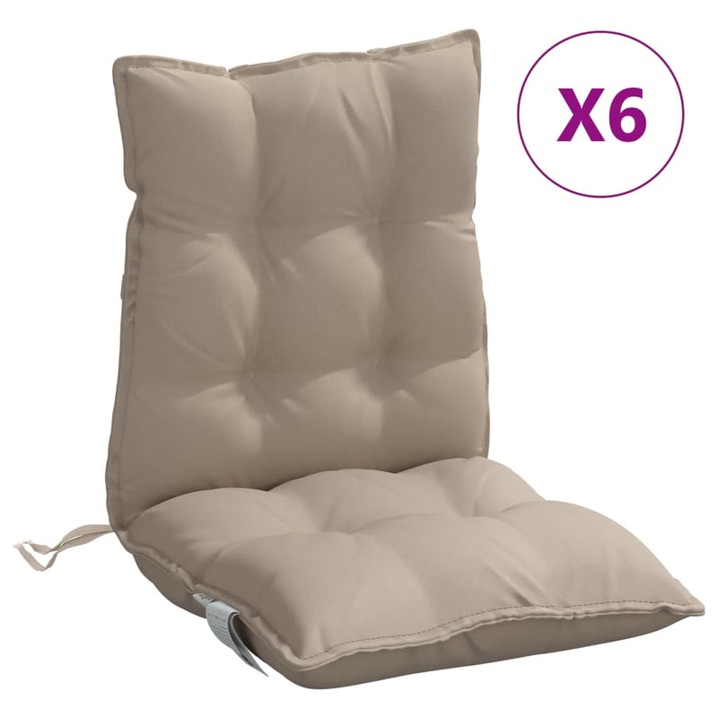 Load image into Gallery viewer, Vidaxl stoelkussens 6 st lage rug oxford stof taupe