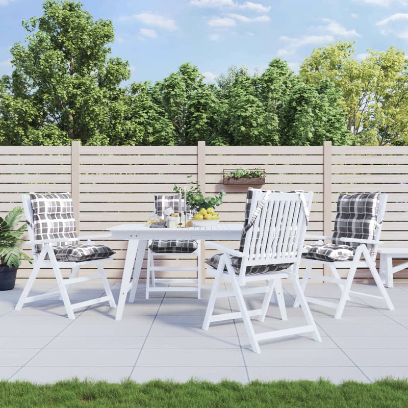 Load image into Gallery viewer, Vidaxl stoelkussens 4 st lage rug ruitpatroon oxford stof grijs