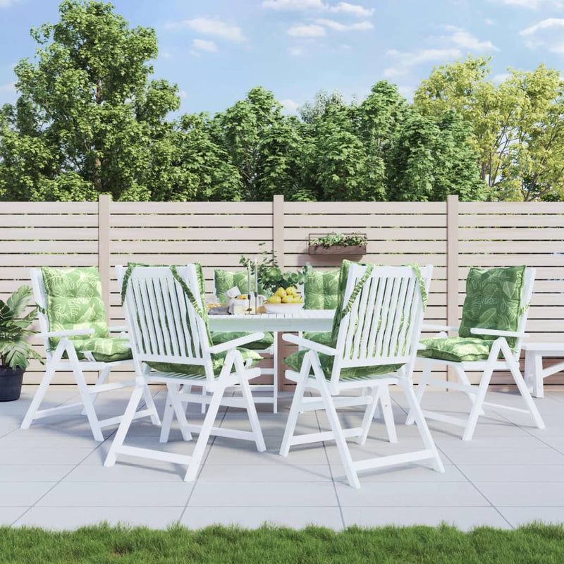 Load image into Gallery viewer, Vidaxl stoelkussens 6 st lage rug bladpatroon oxford stof