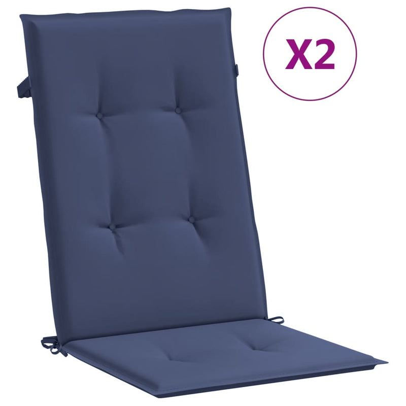 Load image into Gallery viewer, Vidaxl stoelkussens 2 st hoge rug stof marineblauw