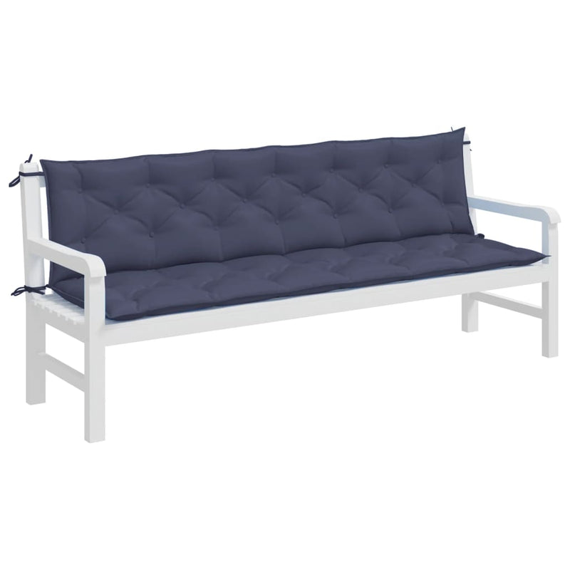 Afbeelding laden in galerijviewer, Vidaxl tuinbankkussens 2 st 200x50x7 cm oxford stof marineblauw