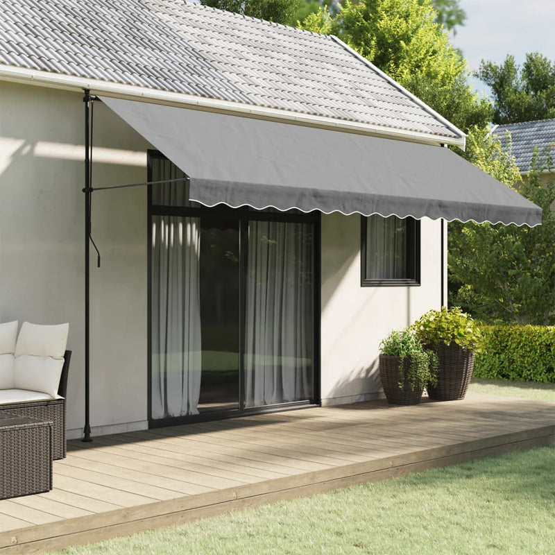 Load image into Gallery viewer, Vidaxl vervangingsdoek voor luifelrok gestreept 4,5 m antracietkleurig