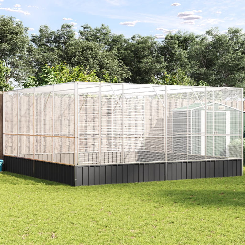 Load image into Gallery viewer, VidaXL Volière 418x414x212 cm staal zilverkleurig