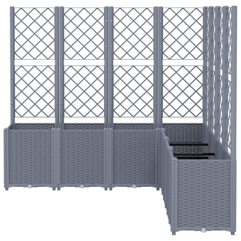 Load image into Gallery viewer, VidaXL Plantenbak met latwerk 160x160x140 cm polypropeen grijs