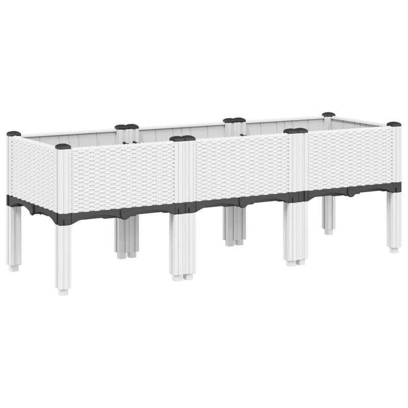 Load image into Gallery viewer, Vidaxl plantenbak met poten 120x40x42 cm polypropeen wit