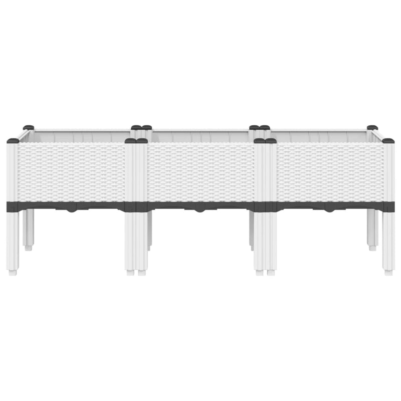 Load image into Gallery viewer, Vidaxl plantenbak met poten 120x40x42 cm polypropeen wit