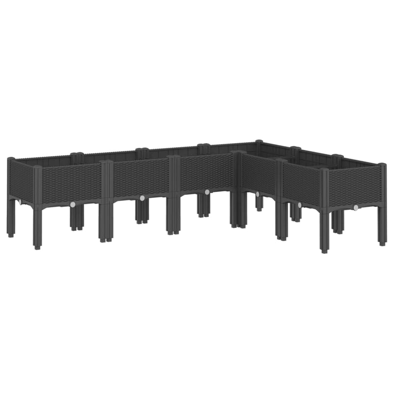 Load image into Gallery viewer, Vidaxl plantenbak met poten 160x120x42 cm polypropeen zwart