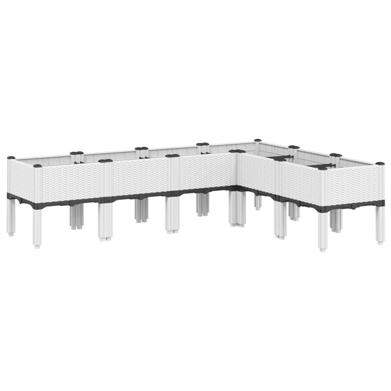 Load image into Gallery viewer, Vidaxl plantenbak met poten 160x120x42 cm polypropeen wit