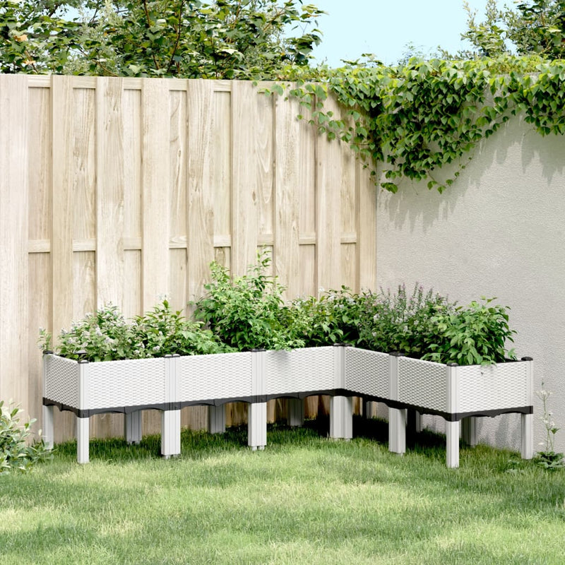 Load image into Gallery viewer, Vidaxl plantenbak met poten 160x120x42 cm polypropeen wit