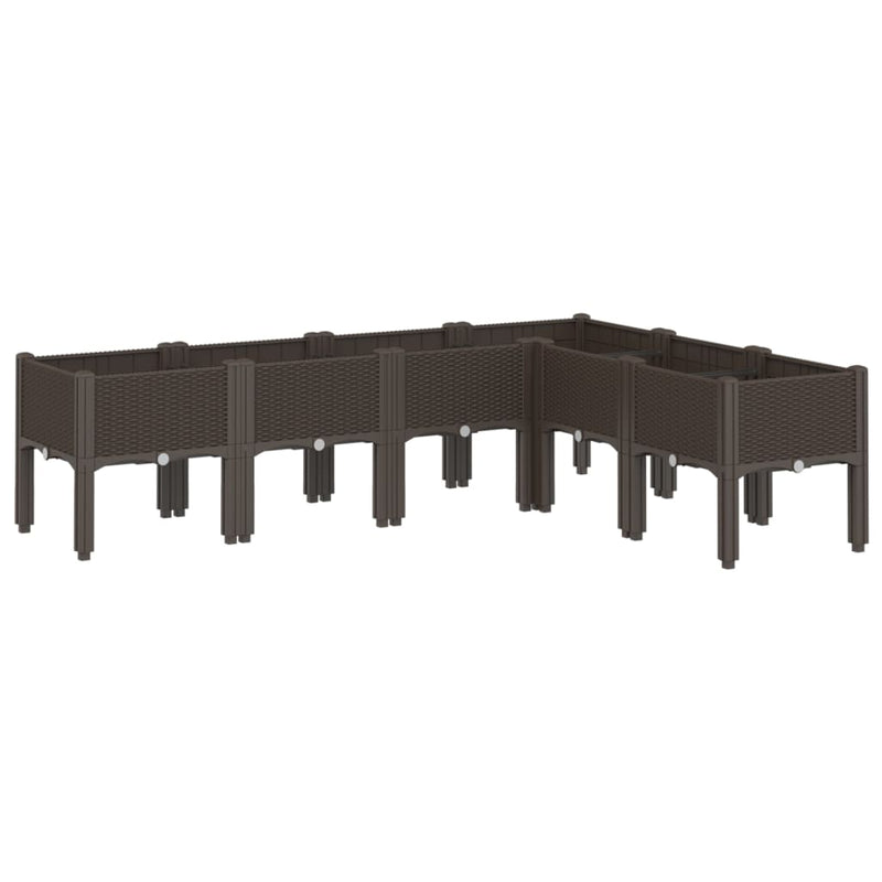 Load image into Gallery viewer, Vidaxl plantenbak met poten 160x120x42 cm polypropeen bruin