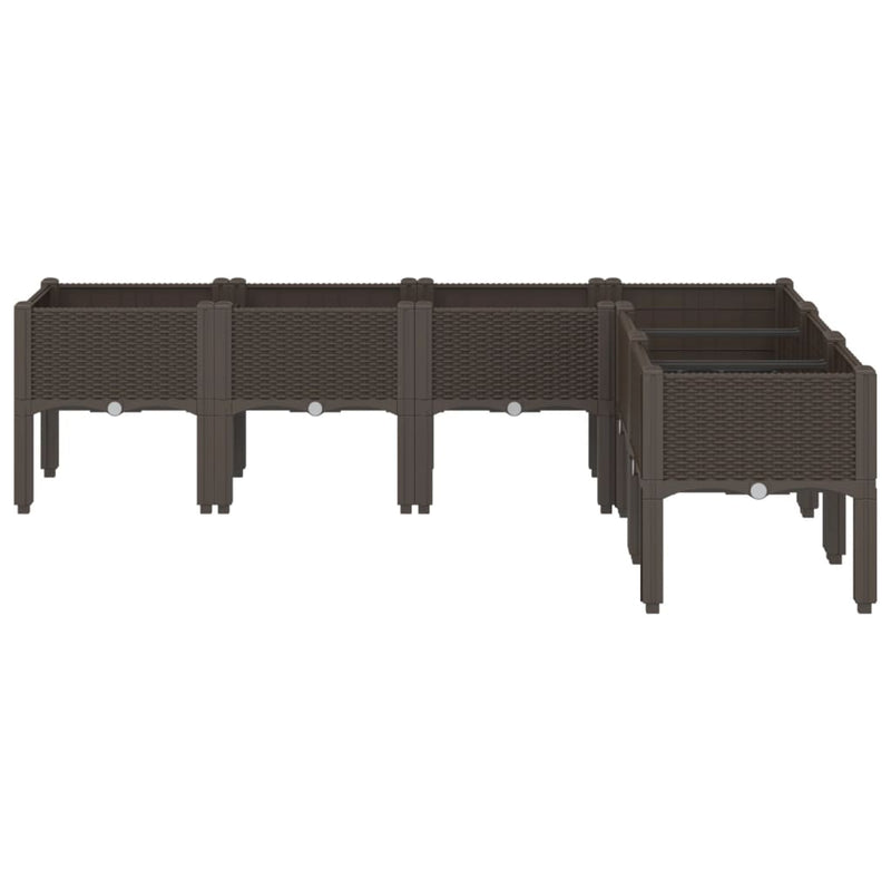 Load image into Gallery viewer, Vidaxl plantenbak met poten 160x120x42 cm polypropeen bruin