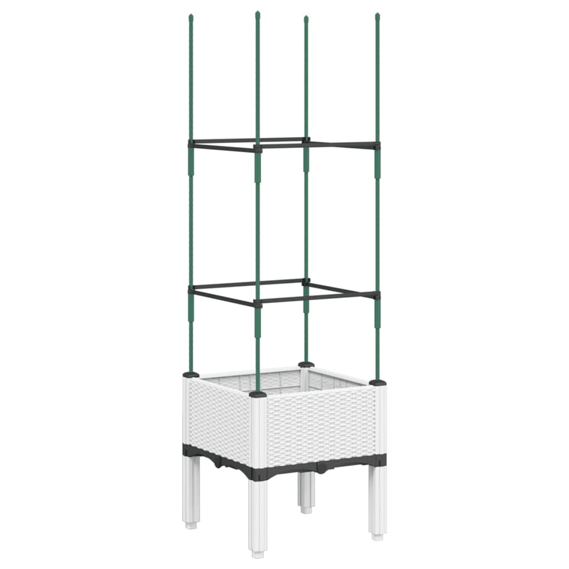 Load image into Gallery viewer, Vidaxl plantenbak met latwerk 40x40x142,5 cm polypropeen wit