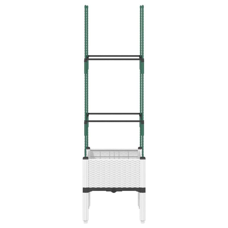 Load image into Gallery viewer, Vidaxl plantenbak met latwerk 40x40x142,5 cm polypropeen wit