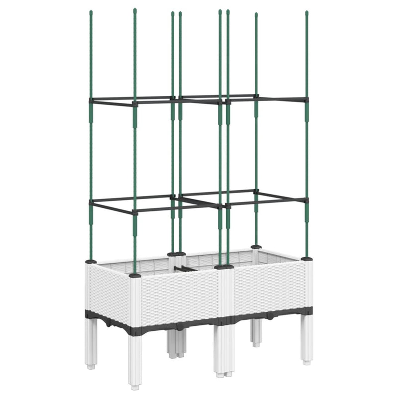 Load image into Gallery viewer, Vidaxl plantenbak met latwerk 80x40x142,5 cm polypropeen wit