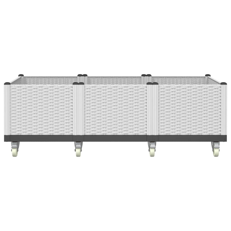 Load image into Gallery viewer, Vidaxl plantenbak met wielen 150x80x54 cm polypropeen wit