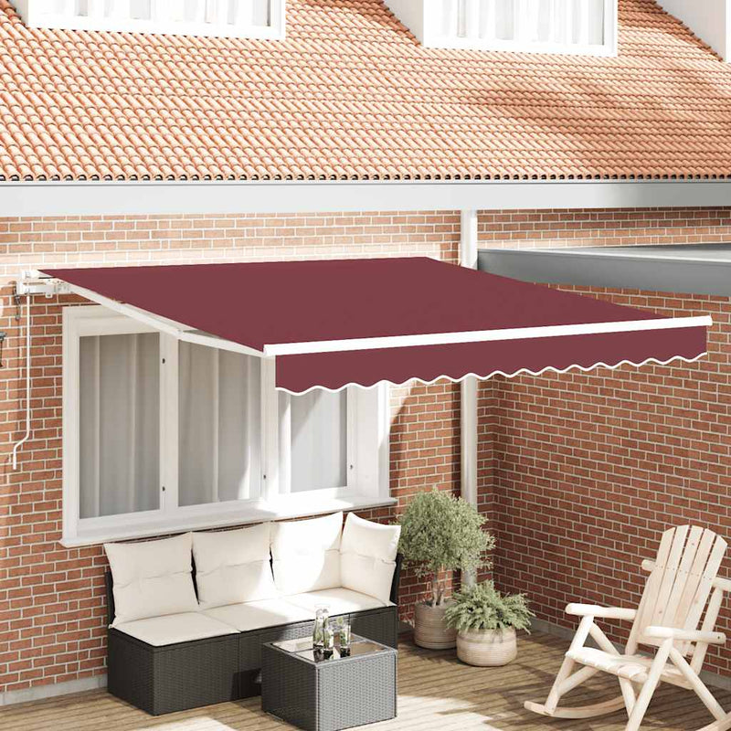 Afbeelding laden in galerijviewer, Vidaxl luifel automatisch uittrekbaar 300x250 cm bordeauxrood