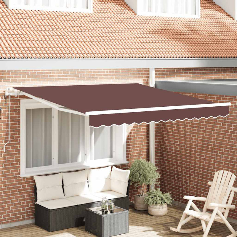 Afbeelding laden in galerijviewer, Vidaxl luifel automatisch uittrekbaar 300x250 cm bruin