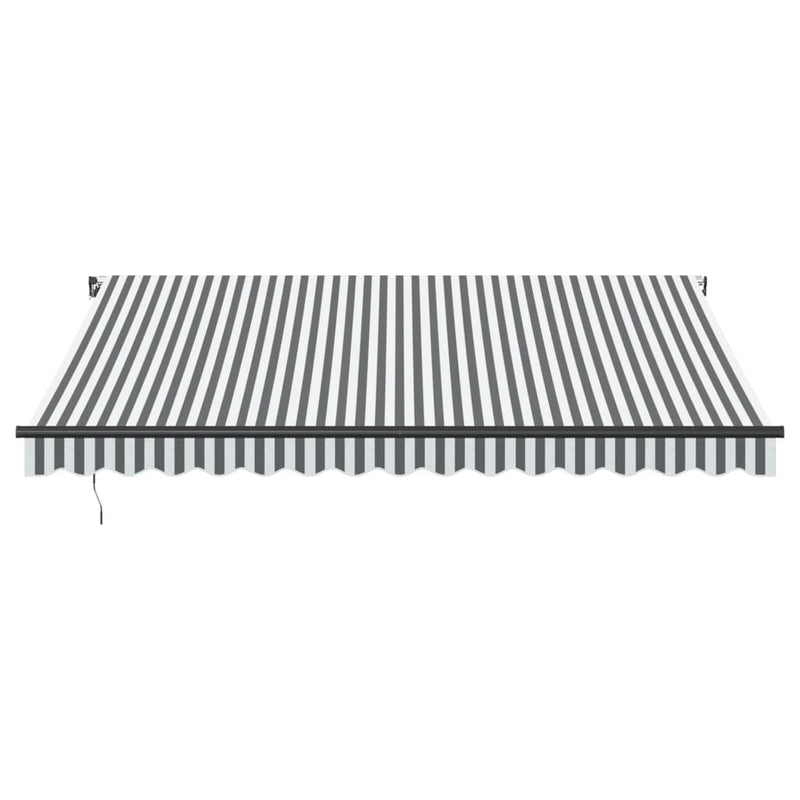 Load image into Gallery viewer, VidaXL Luifel handmatig uittrekbaar 400x350 cm antraciet en wit