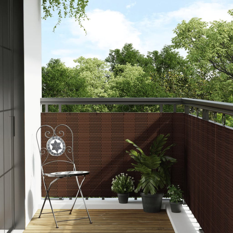 Load image into Gallery viewer, Vidaxl balkonscherm 600x100 cm poly rattan bruin en zwart
