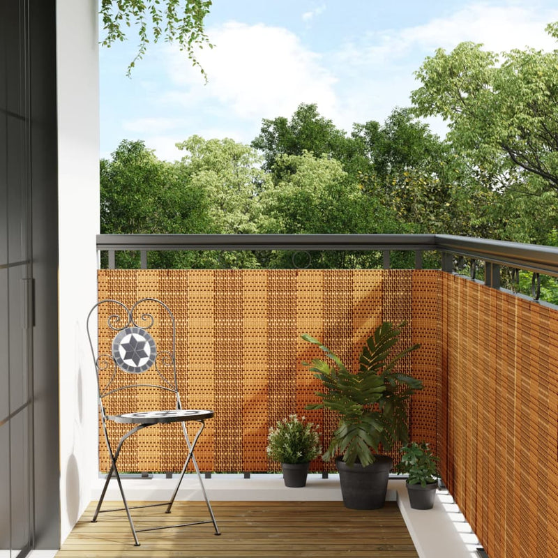 Load image into Gallery viewer, Vidaxl balkonscherm 1000x90 cm poly rattan lichtbruin