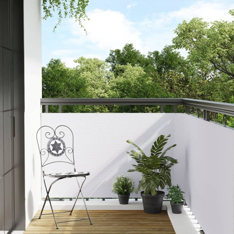 Load image into Gallery viewer, Vidaxl balkonscherm 600x80 cm poly rattan wit