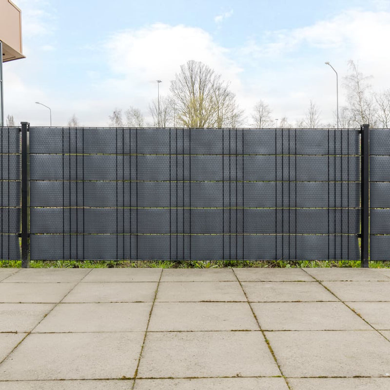 Load image into Gallery viewer, Vidaxl balkonschermen 10 st 255x19 cm poly rattan antracietkleurig