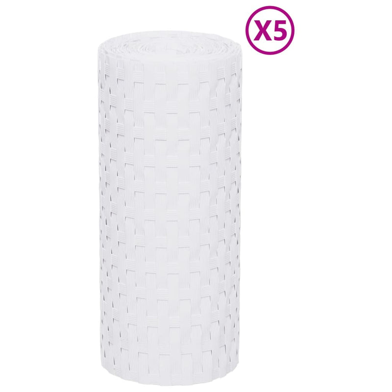 Load image into Gallery viewer, Vidaxl balkonschermen 5 st 255x19 cm poly rattan wit