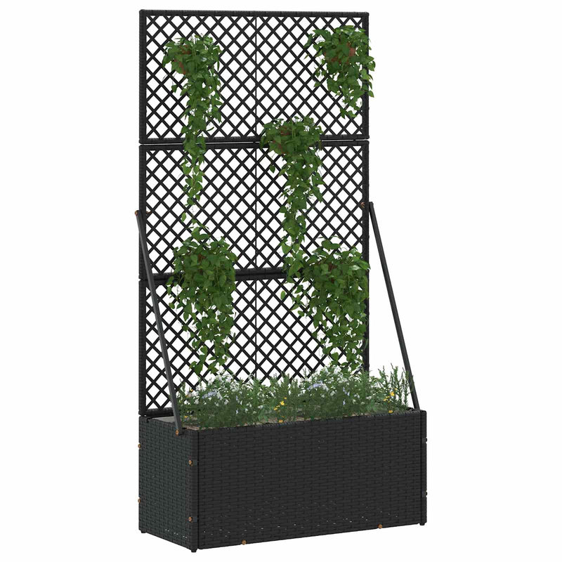 Load image into Gallery viewer, Vidaxl tuin bloempot zwart 70 x 30 x 135 cm metaal