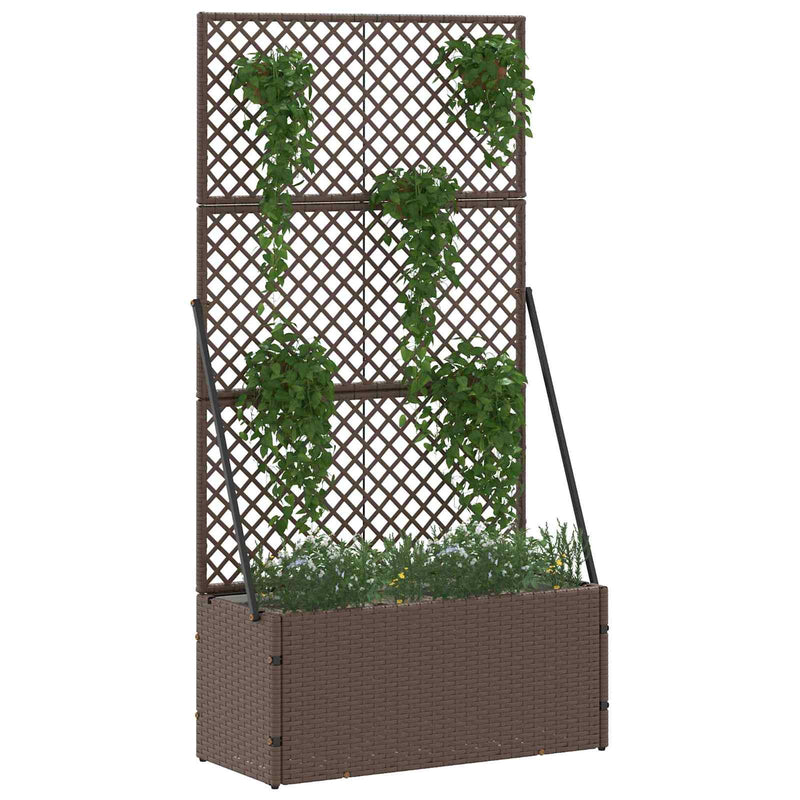 Load image into Gallery viewer, Vidaxl tuin bloempot bruin 70 x 30 x 135 cm metaal