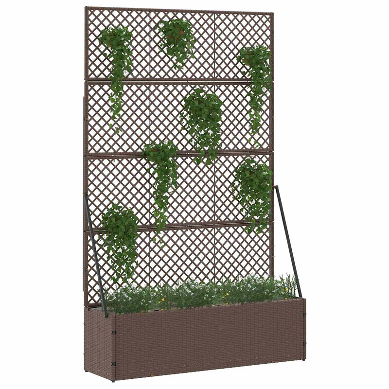 Load image into Gallery viewer, Vidaxl tuin bloempot bruin 105 x 30 x 170 cm metaal