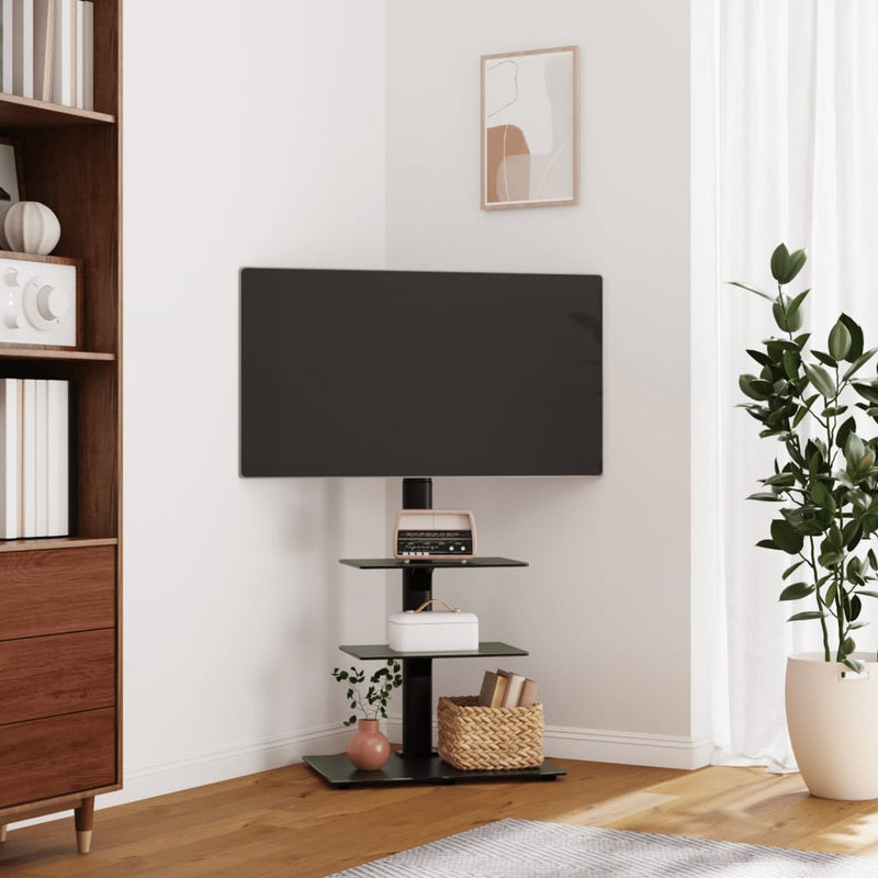 Load image into Gallery viewer, Vidaxl tv-standaard hoekmodel 3-laags voor 32-65 inch zwart