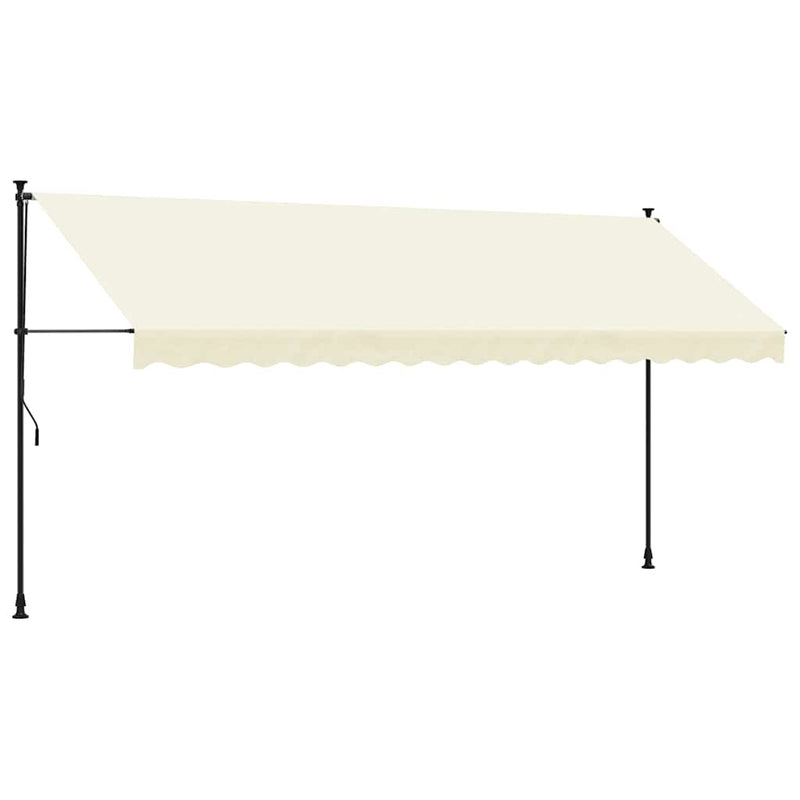 Afbeelding laden in galerijviewer, Vidaxl luifel uittrekbaar 400x150 cm stof en staal crèmekleurig