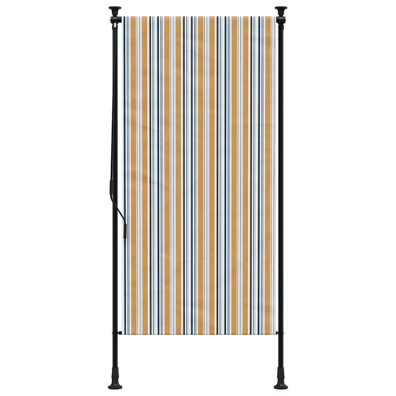 Afbeelding laden in galerijviewer, Vidaxl rolgordijn voor buiten 100x270 cm stof en staal geel en wit