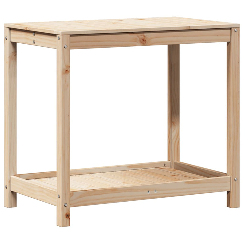 Load image into Gallery viewer, Vidaxl oppottafel met schap 82,5x50x75 cm massief grenenhout