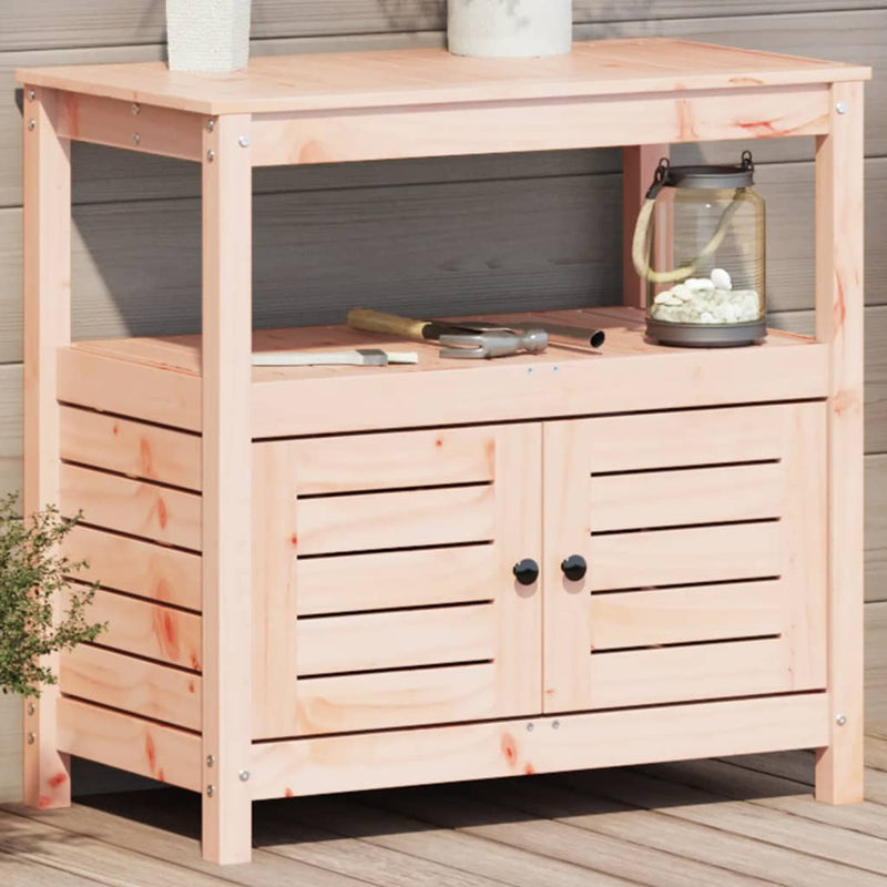 Load image into Gallery viewer, Vidaxl oppottafel met schappen 82,5x45x81 cm massief douglashout