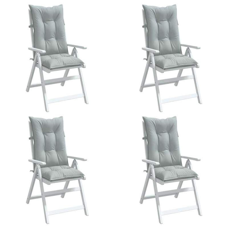 Load image into Gallery viewer, Vidaxl stoelkussens 4 st hoge rug 120x50x7 cm stof lichtgrijs