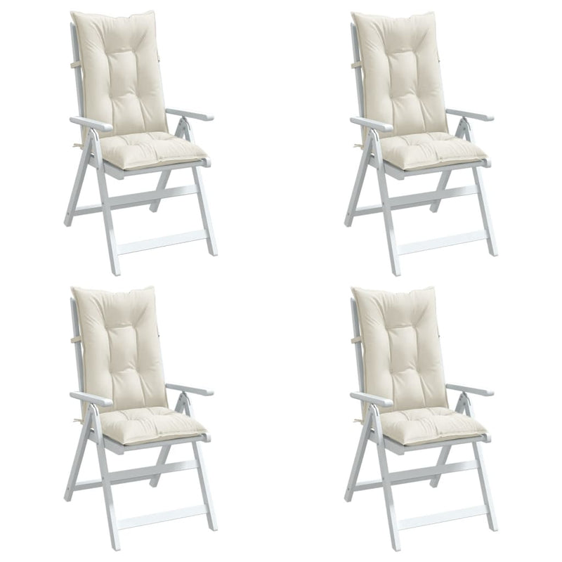 Load image into Gallery viewer, Vidaxl stoelkussens 4 st hoge rug 120x50x7 cm stof gemêleerd crème