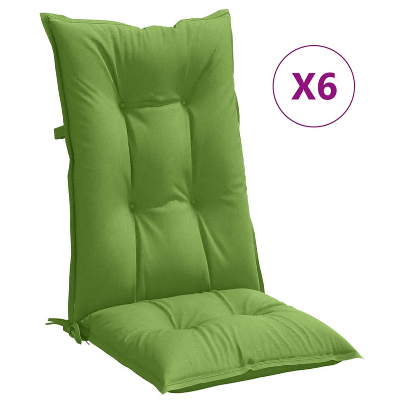 Load image into Gallery viewer, Vidaxl stoelkussens 6 st hoge rug 120x50x7 cm stof gemêleerd groen